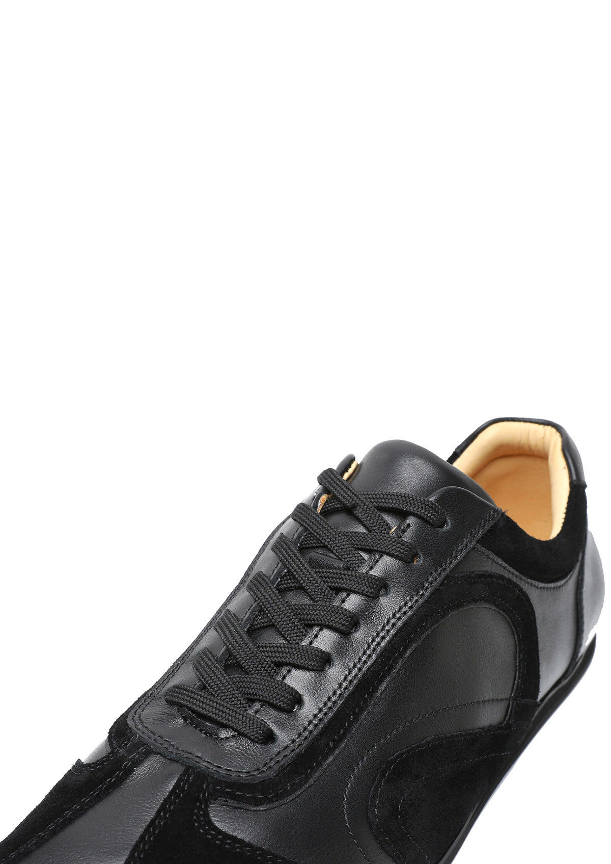 The Cadogan trainer in black, close three-quarter view of the pair