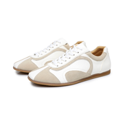 The Cadogan retro leather trainer — Cream