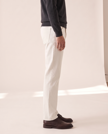 The Arundel straight-leg denim shown in side profile