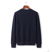 The Sandringham merino V-neck jumper, back on hanger