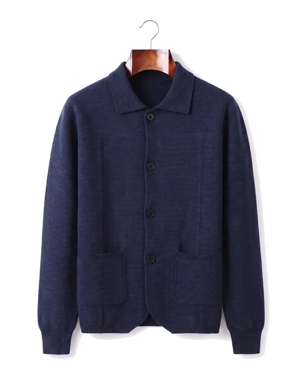 The Blenheim — Merino Overshirt — Navy Blue