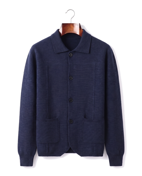 The Blenheim — Merino Overshirt — Navy Blue
