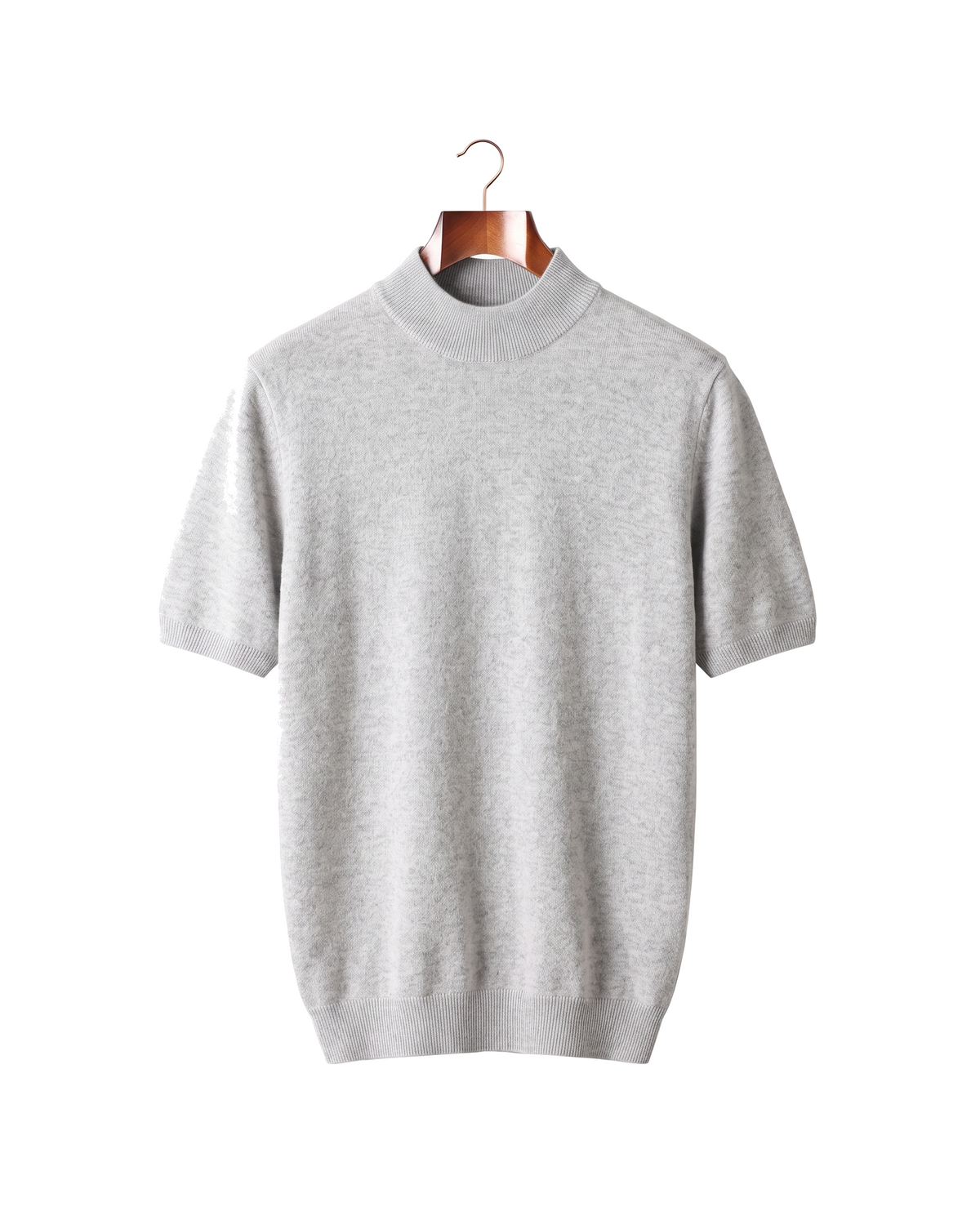 The Denby cashmere mock neck tee — Light Gray