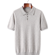 The Belgrave — Cashmere Knit Polo — Light Gray