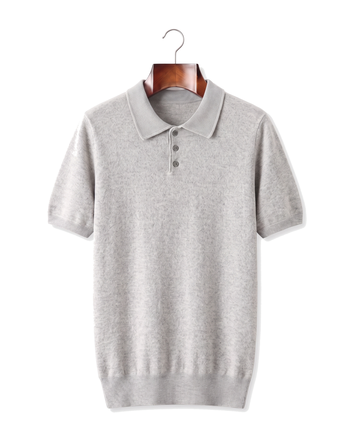 The Belgrave — Cashmere Knit Polo — Light Gray