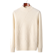 The Grosvenor — Cashmere Mock Neck Jumper — Cream White