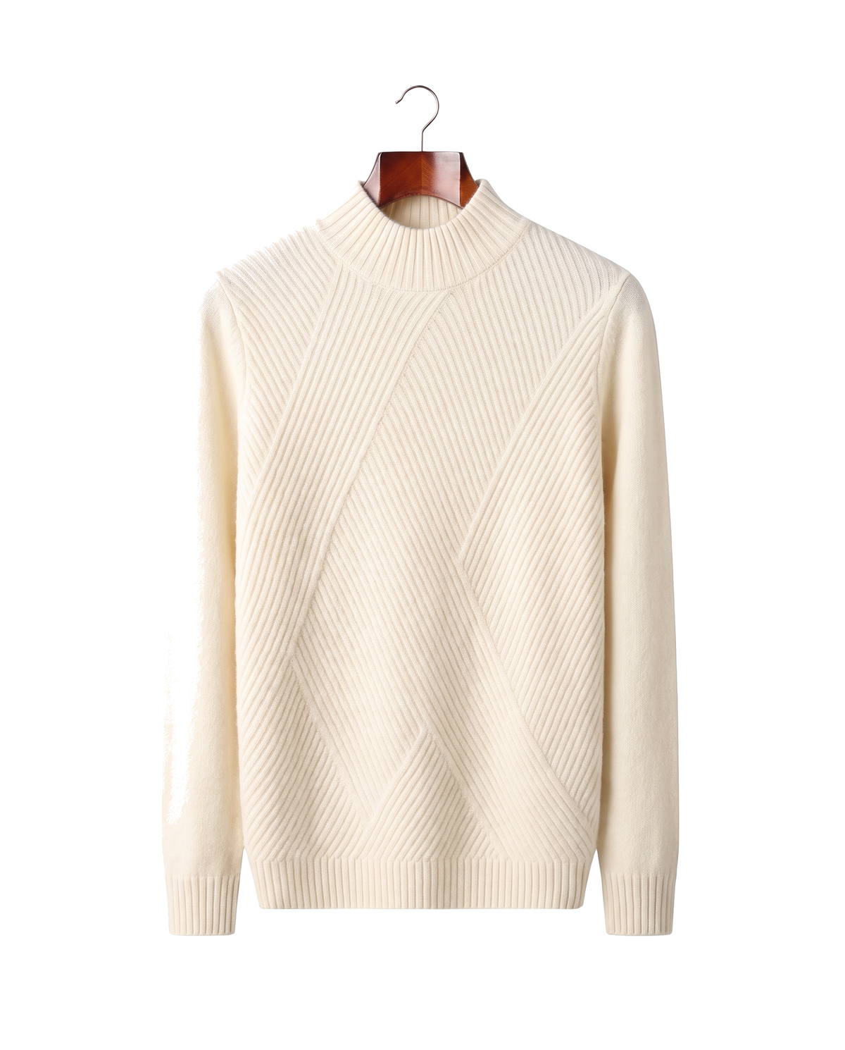 The Grosvenor — Cashmere Mock Neck Jumper — Cream White