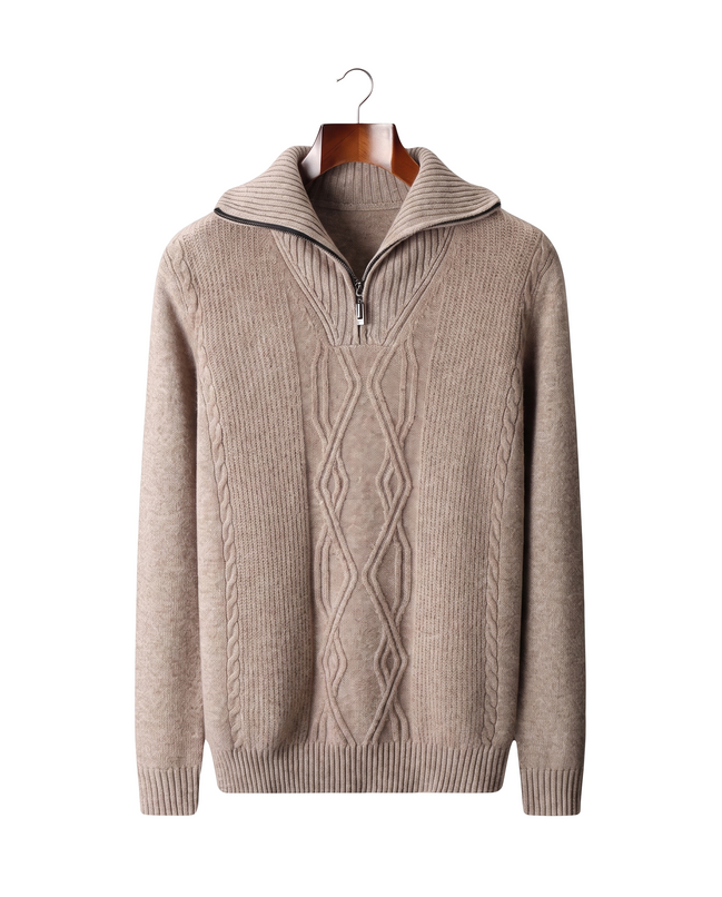 The Whitby — Merino Half-Zip — front