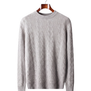 The Malvern — Cable Crewneck — Light Gray