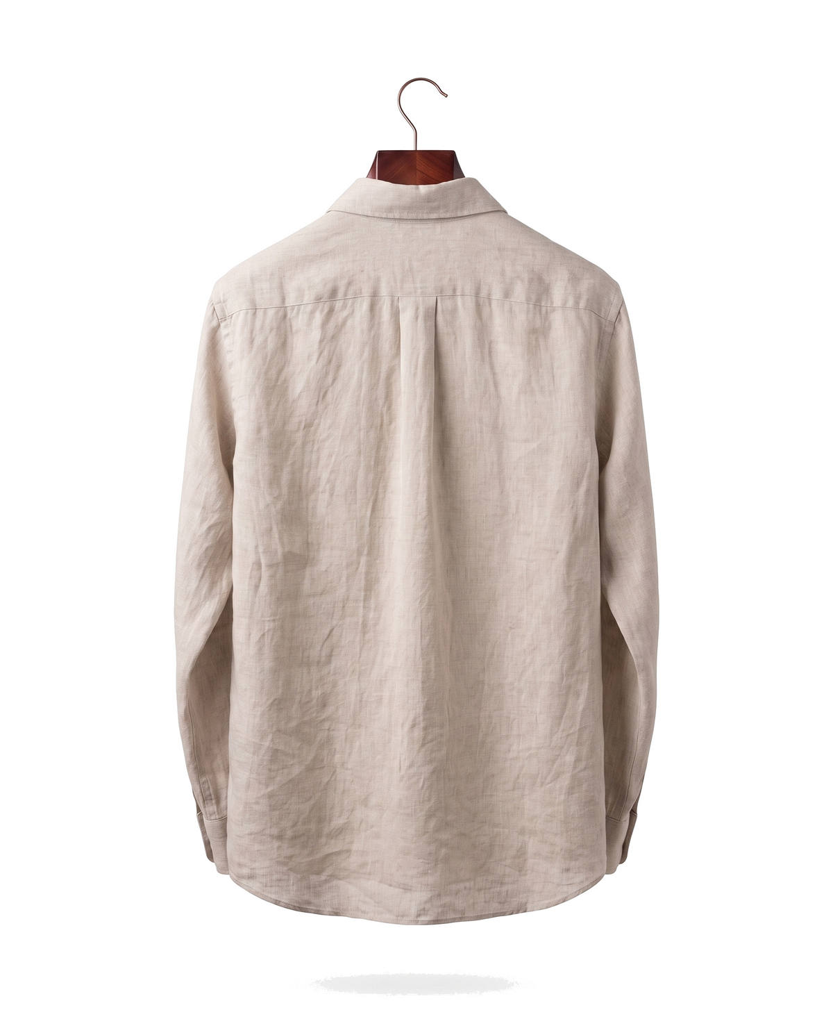 The Salcombe Linen Shirt — Sand, back on hanger