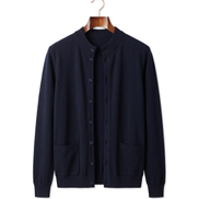 The Wendover merino button cardigan — Navy Blue