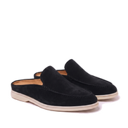 The Sloane — Suede Mules — Black