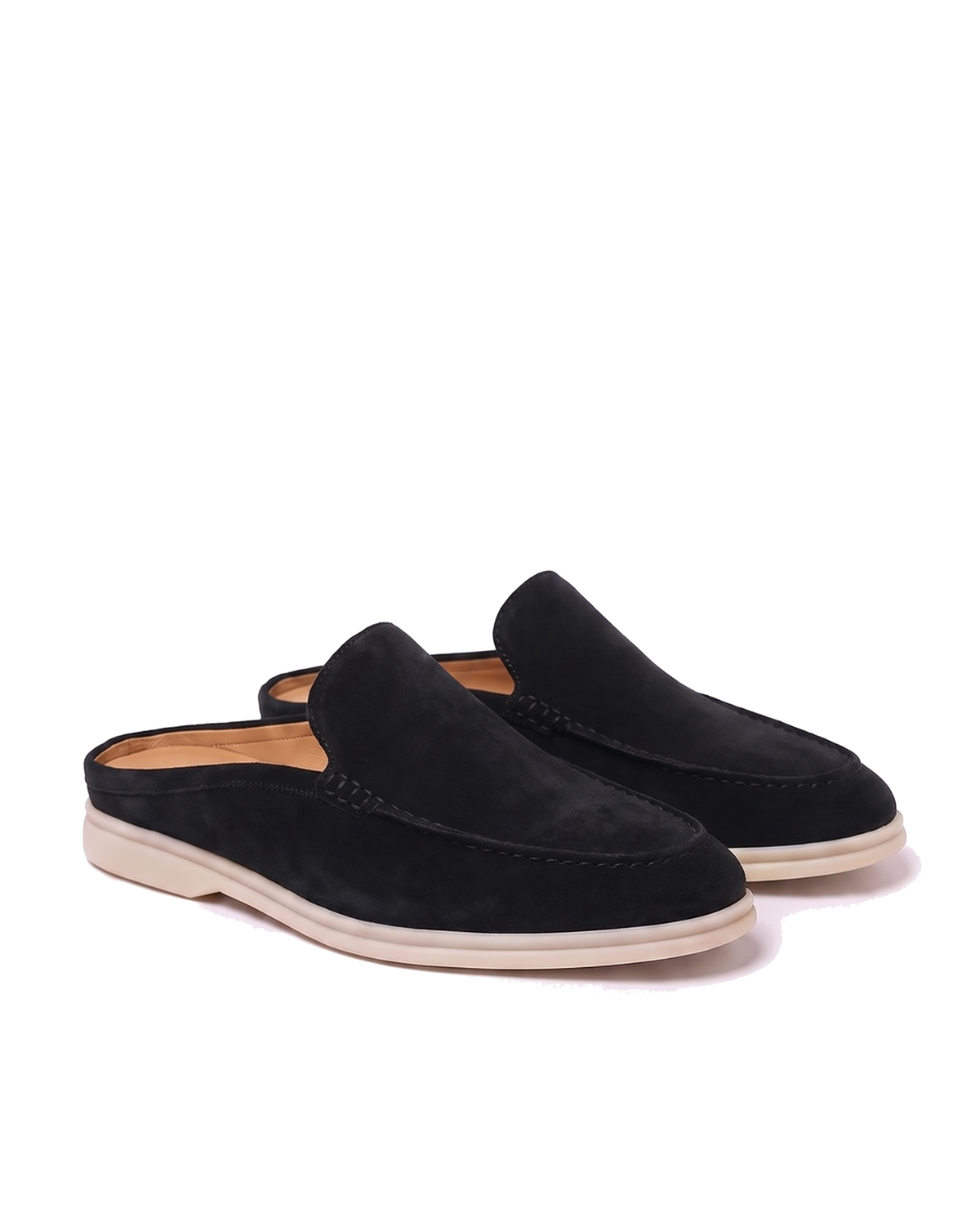The Sloane — Suede Mules — Black