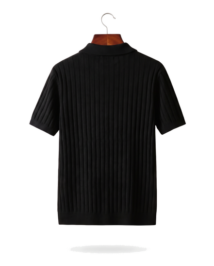 Osborne ribbed zip polo back