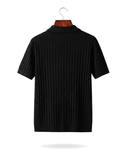 Osborne ribbed zip polo back