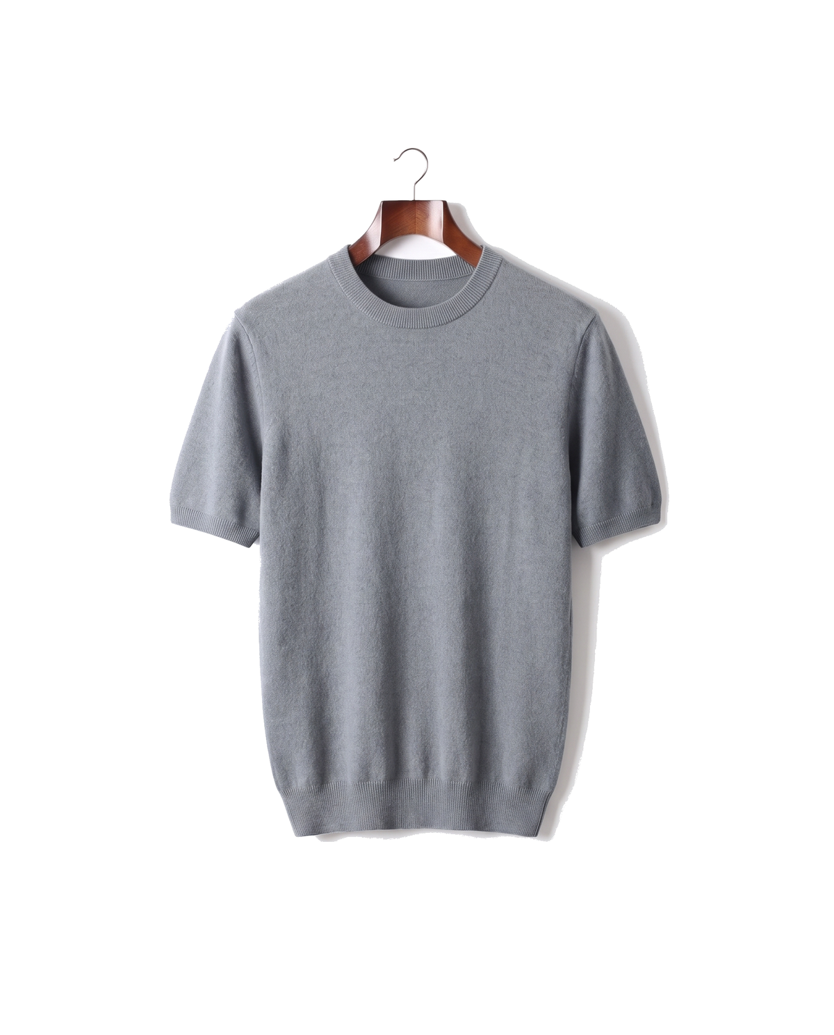 The Aldwych cashmere tee — Shadow Flint