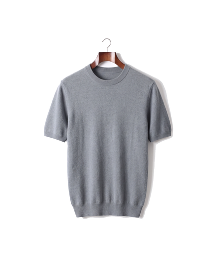 The Aldwych cashmere tee — Shadow Flint