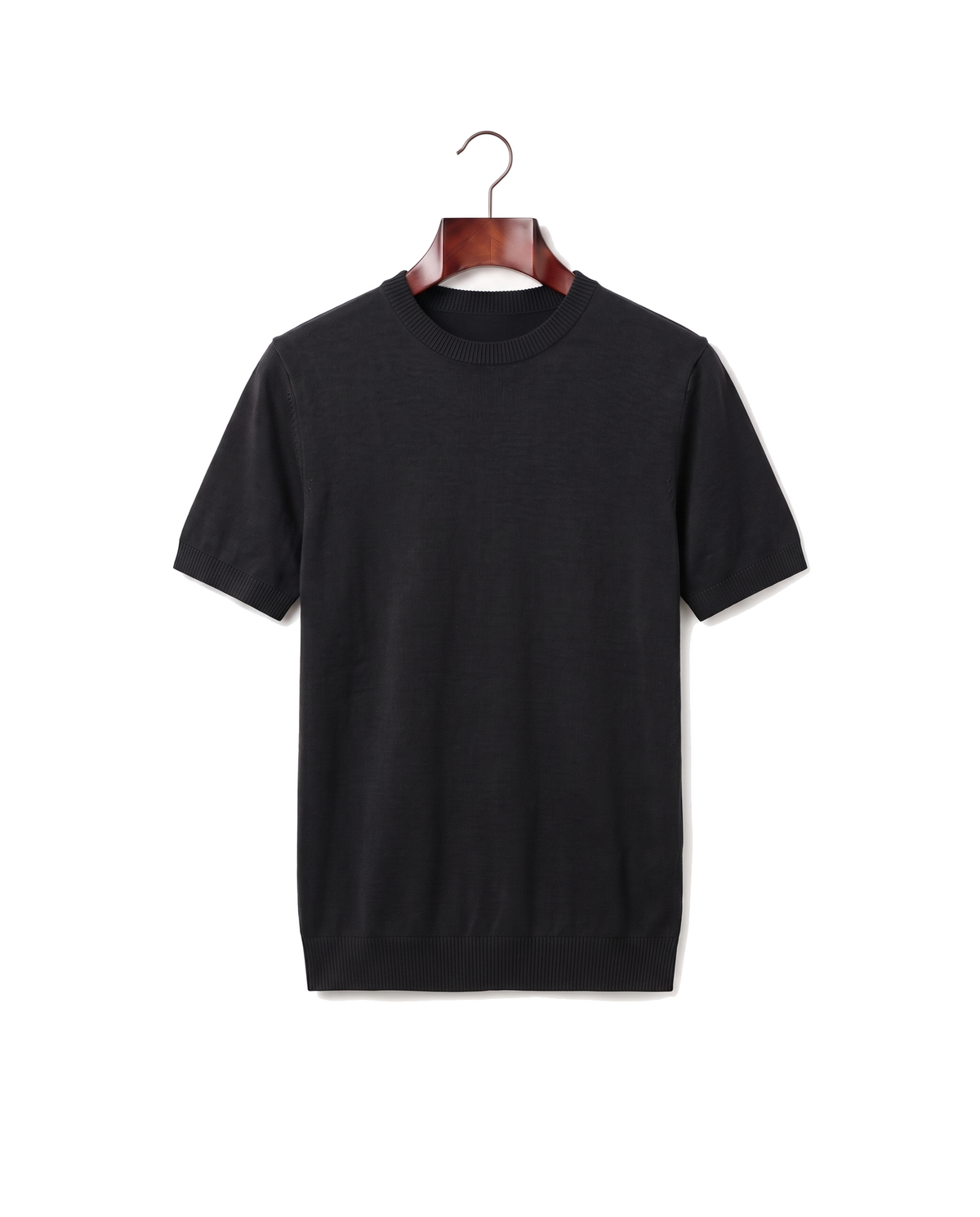 The Hanbury Knitted Crewneck Tee — Black