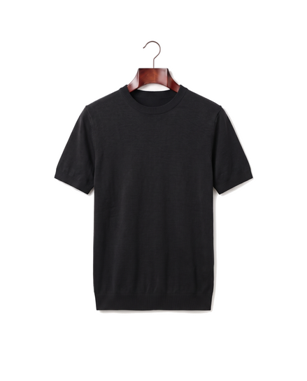 The Hanbury Knitted Crewneck Tee — Black