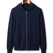 The Brackley merino zip-through hoodie — Navy Blue