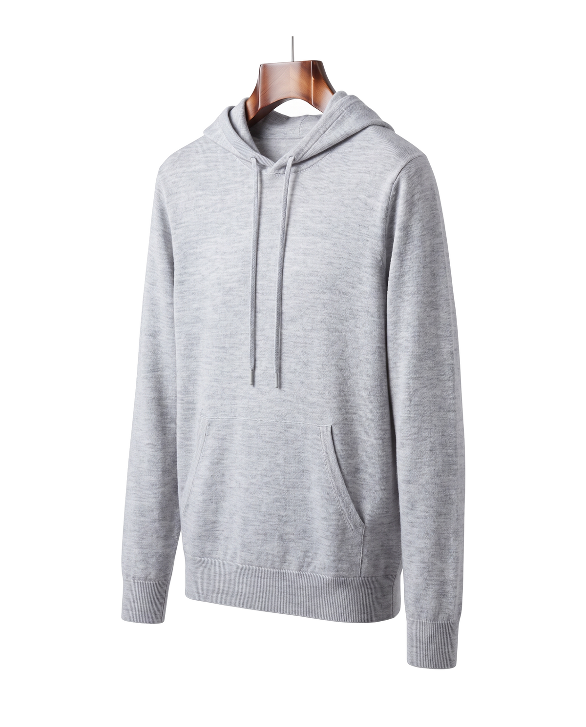 The Ashdown merino hooded jumper — Light Gray