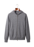 The Brackley merino zip-through hoodie, front on hanger