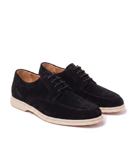 The Regent — Suede Apron Derby — Black