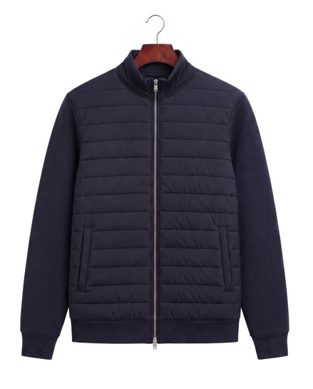 The Kensington — Quilted Knit Hybrid Jacket — front