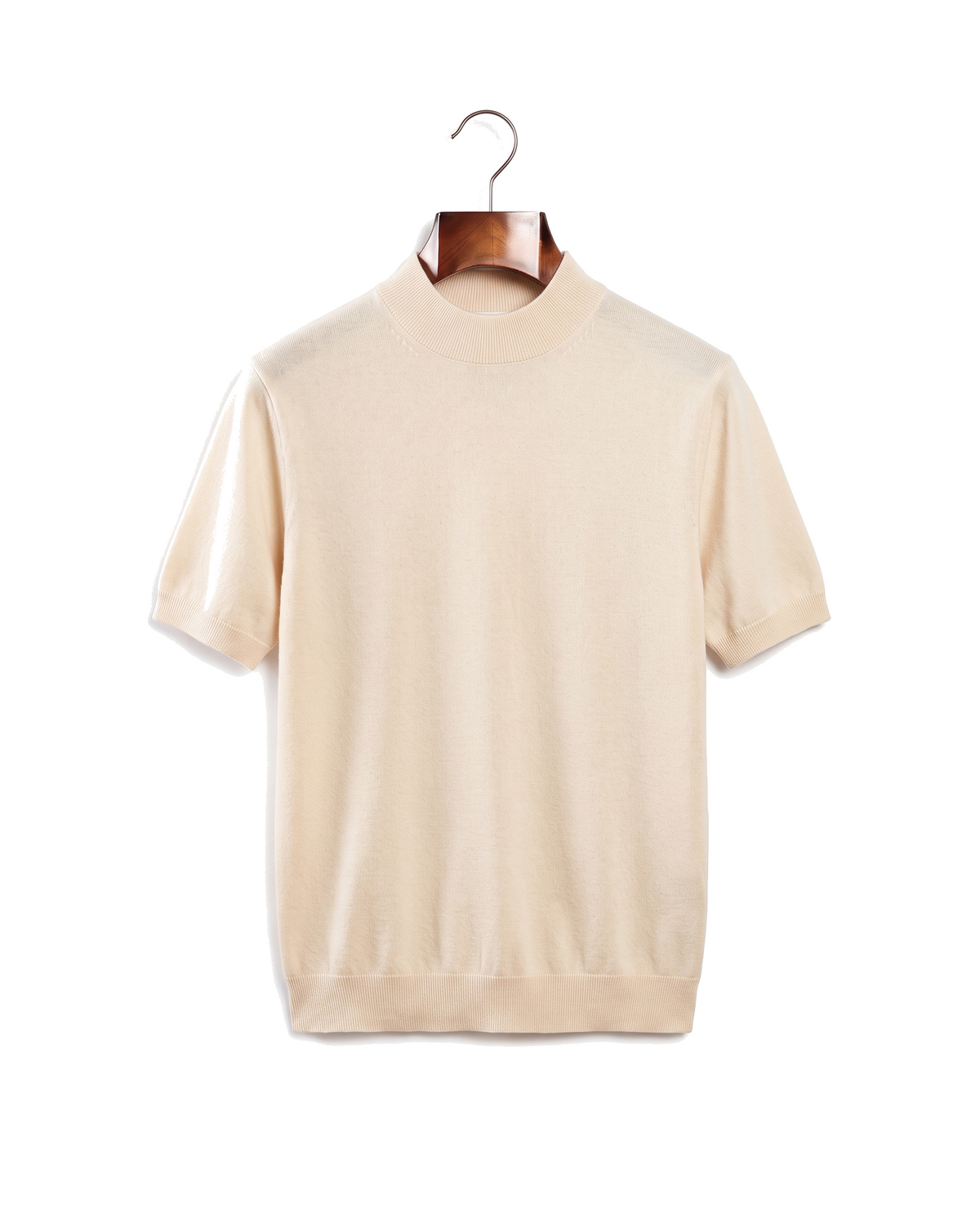 The Denby cashmere mock neck tee — Ivory Mocha