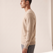 The Berkeley merino crewneck jumper shown in side profile