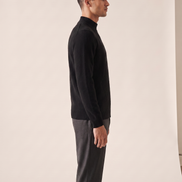 The Grosvenor cashmere mock neck jumper shown in side profile