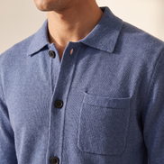 Close-up of the button placket and chest pocket on The Blenheim
