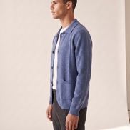 The Blenheim merino overshirt shown in side profile