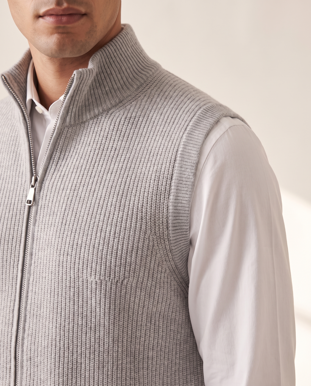 Close-up of the zip and armhole binding on The Hartley