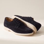 The Regent suede apron derby shoes, three-quarter view