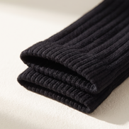 Close-up of the ribbed cuff on the crew socks