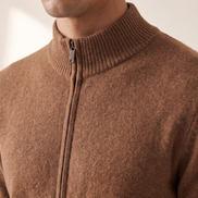 Close-up of the neckline and merino knit on The Everleigh