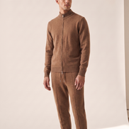 Model wearing The Everleigh merino two-piece, full length front view