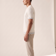 The Radley ribbed knit polo shown in side profile