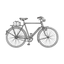 Hand-drawn pen and ink illustration of a bicycle carrying a parcel