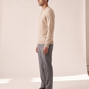 The Cheltenham cashmere henley shown in side profile