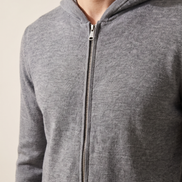 Close-up of the full-length zip on The Brackley