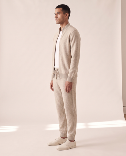 The Richmond merino wool two-piece set shown in side profile