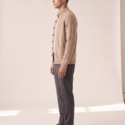 The Ledbury cashmere overshirt shown in side profile