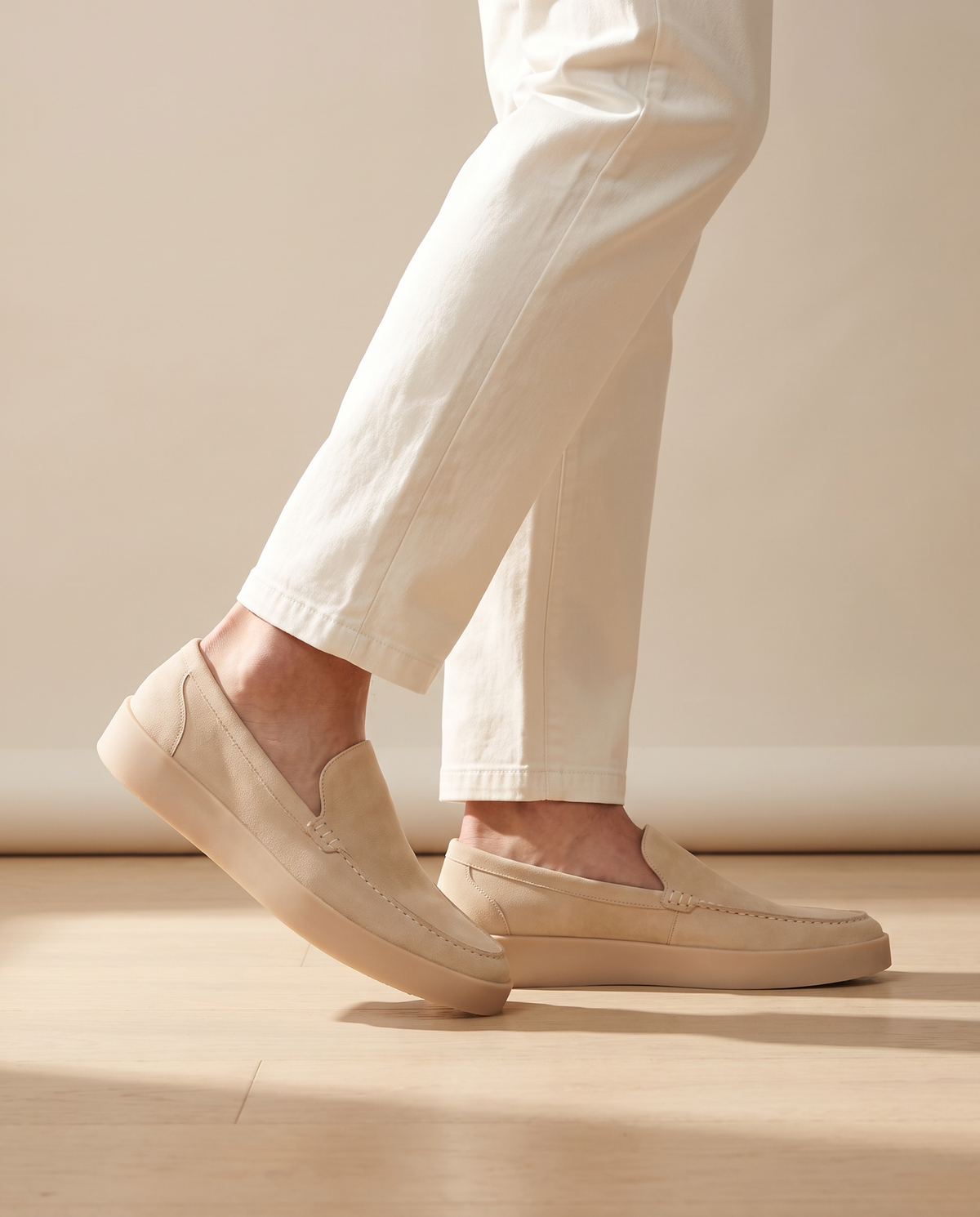 Close-up of The Cornwall worn, side profile showing the thick pale sole edge and heel