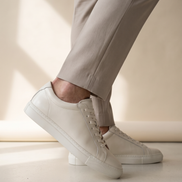 Close-up of The Stanmore worn, side profile showing the white cupsole edge and heel