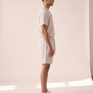 The Portland short-sleeve set shown in side profile
