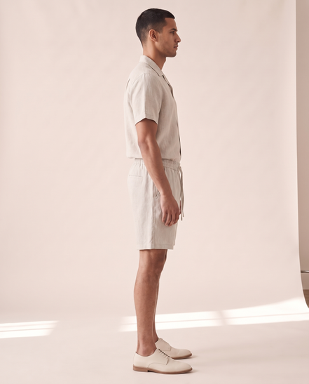 The Portland short-sleeve set shown in side profile
