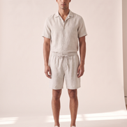 Model wearing The Portland short-sleeve set, front view